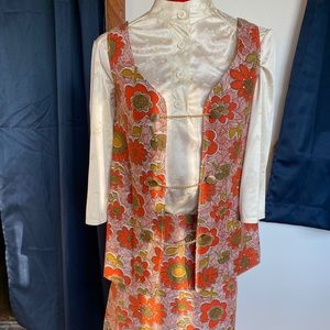 Vintage handmade skirt and vest suit